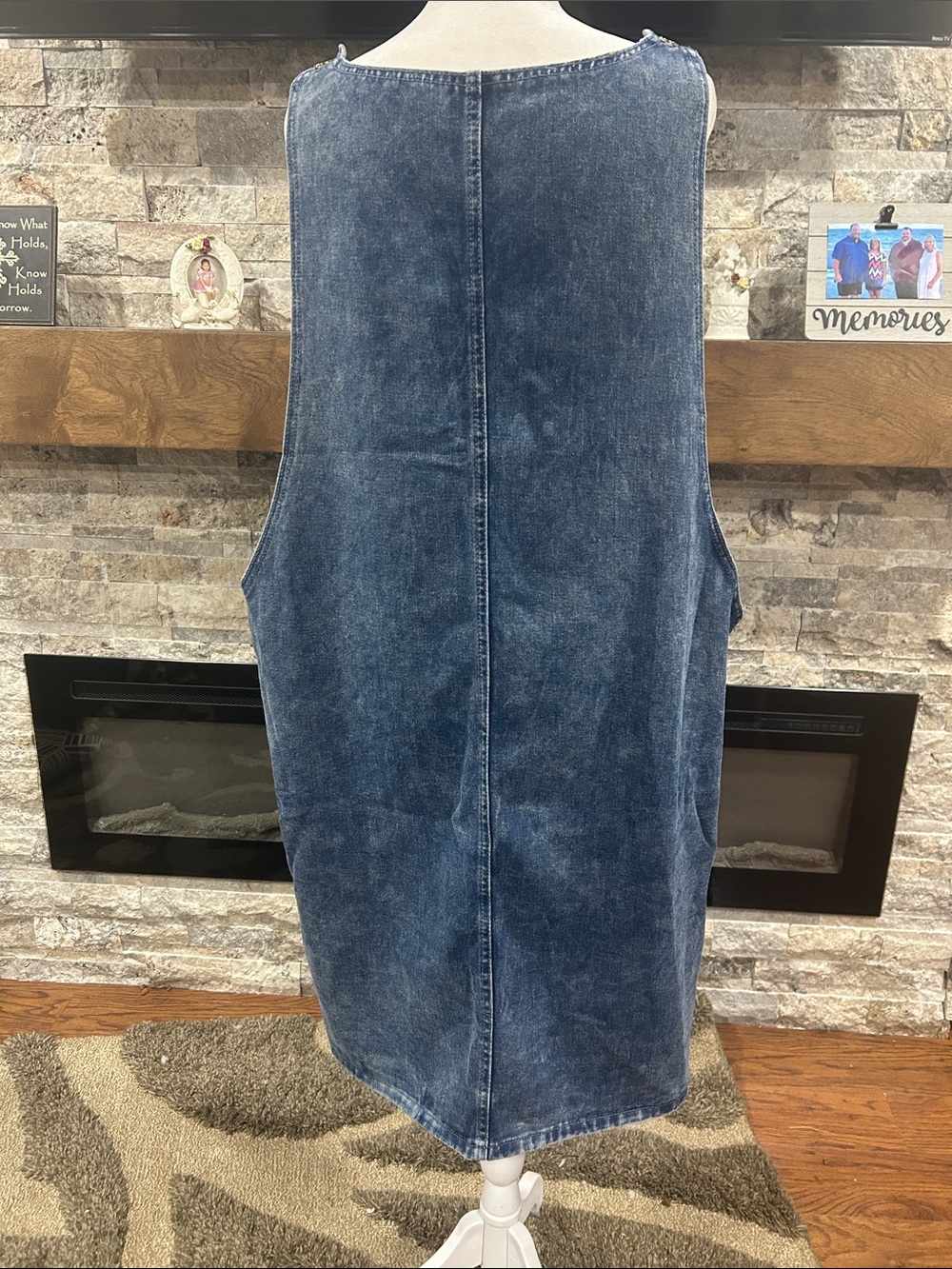 Denim Pinafore Jumper Dress - Blue new without tags size 5X - Picture 7 of 9